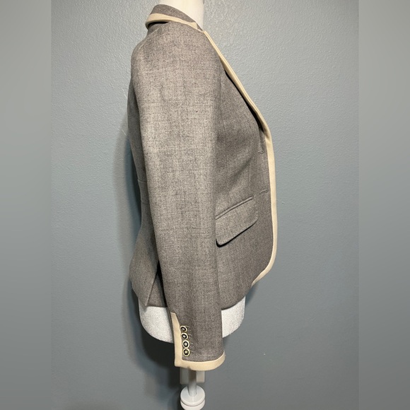 J Crew Wool Lexington Gray Blazer Preppy Old Money Equestrian Jacket Size 4 - Picture 3 of 9